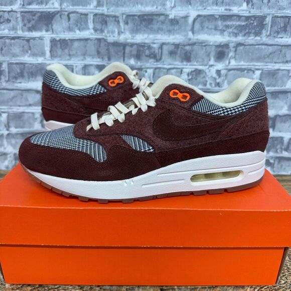 Nike Air Max 1 Houndstooth 2019 Bronze Eclipse Orange CT1207-200 Mens Size 6 New - Picture 1 of 7